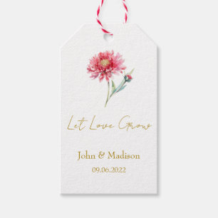 Let love grow Chrysanthemum seed packet Wedding Gift Tags