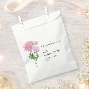 Let Love Grow Chrysanthemum Seed Wedding Favor Bag
