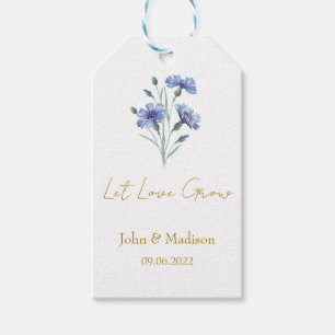 Let love grow Cornflower seed packet Wedding Gift Tags