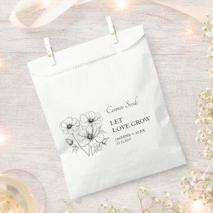 Let Love Grow Cosmos Seed Wedding Favor Bag