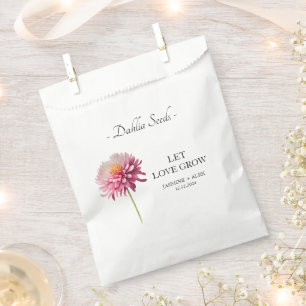 Let Love Grow Dahlia Seed Wedding Favor Bag