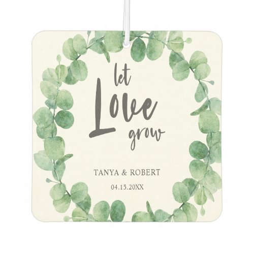 Let love grow Eucalyptus Wedding Wreath Sage Green Air Freshener