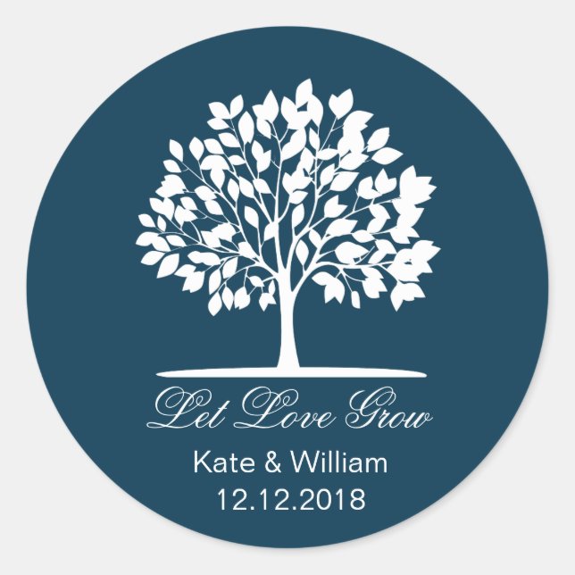 Let love grow favors seeds packet stickers (Front)