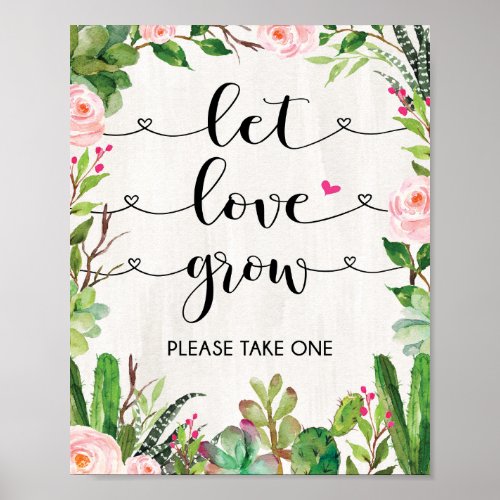 Let Love Grow Fiesta Cactus Bridal Shower Decor