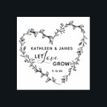 Let Love Grow Floral Heart Wreath Wedding Rubber Stamp<br><div class="desc">Floral heart wreath,  let love grow rubber stamp for wedding,  save the date or special occasions.</div>