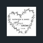 Let Love Grow Floral Heart Wreath Wedding Rubber Stamp<br><div class="desc">Floral heart wreath,  let love grow rubber stamp for wedding,  save the date or special occasions.</div>