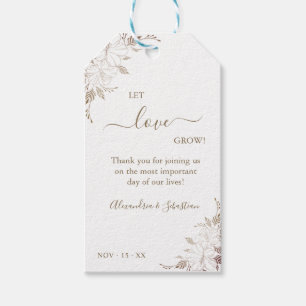 Let Love Grow Floral Wedding Favor Gift Tags