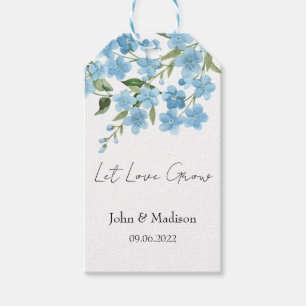 Let love grow forget me not seed packet Wedding Gift Tags