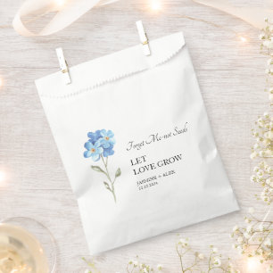 Let Love Grow Forget Me Not Seed Wedding Favor Bag