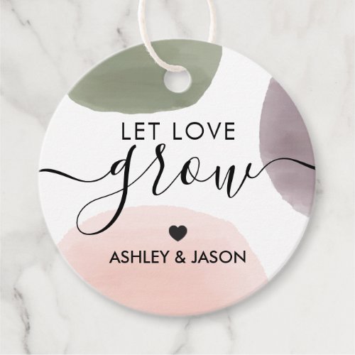 Let Love Grow Gift Tag Rose Sage and Grape Favor Tags