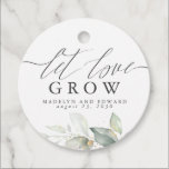 Let Love Grow Gold Greenery Elegant Wedding Favor Tags<br><div class="desc">Elegant greenery favor tag for any party,  shower,  or wedding - Let Love Grow</div>