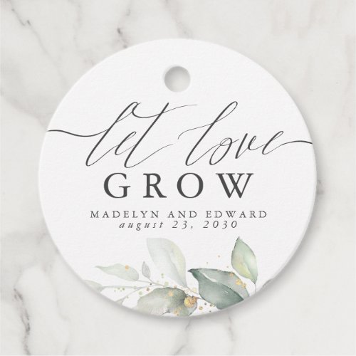 Let Love Grow Gold Greenery Elegant Wedding