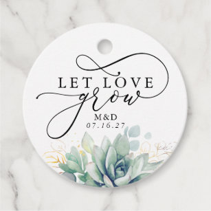 20 Tags per set Let Love Grow Tags Wedding Favor Tags Succulent Favor Tags Custom Gift Tags Baby Shower Favor Tags 1:22 Welcome Tags 