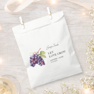 Let Love Grow Grape Seed Wedding Favor Bag