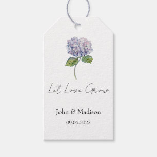 Let love grow Hydrangea seed packet Wedding Gift Tags