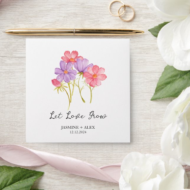 Let Love Grow l Cosmos Seed Packet Wedding Favor Envelope (Wedding)