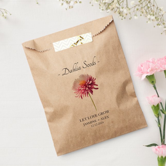 Let Love Grow l Dahlia Seeds Wedding Favor Bag (Sealed)