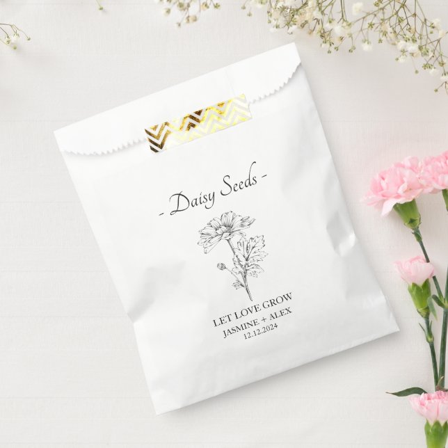 Let Love Grow l Daisy Seeds Wedding Favor Bag (Sealed)