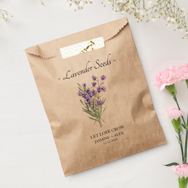 Let Love Grow l Lavender Seeds Wedding Favor Bag (Sealed)
