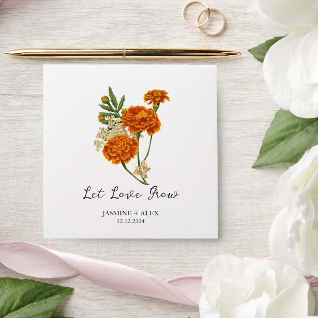 Let Love Grow l Marigold Seed Wedding Favor Envelope (Wedding)