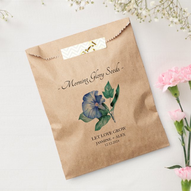 Let Love Grow l Morning Glory Seeds Wedding Favor Bag (Sealed)
