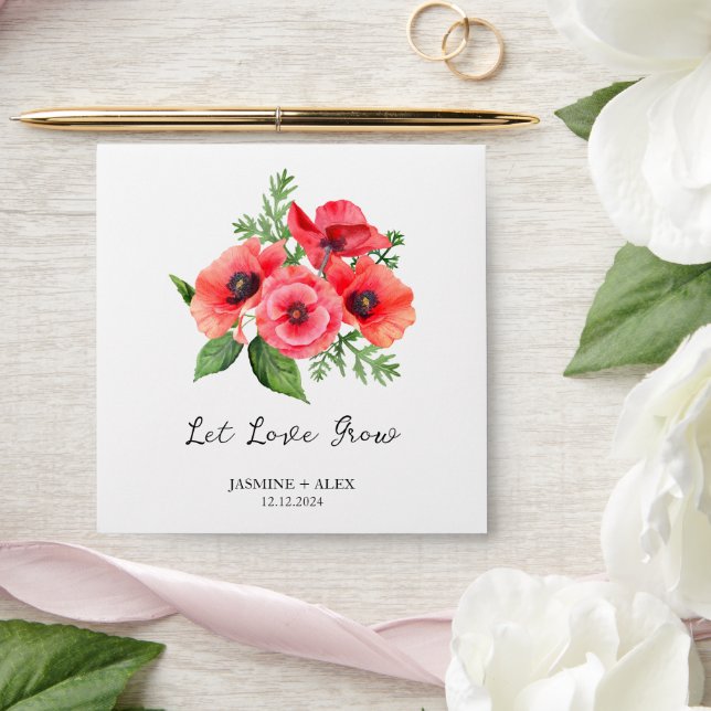Let Love Grow l Poppy Seed Packet Wedding Favor Envelope (Wedding)