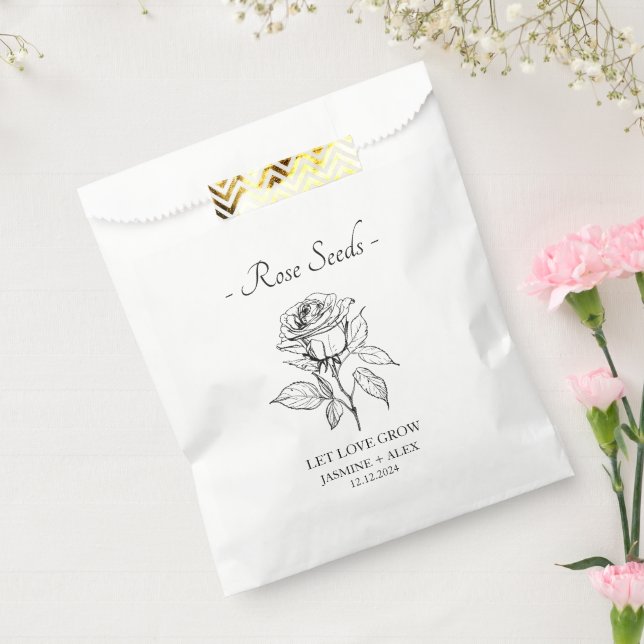 Let Love Grow l Rose Seeds Wedding Favor Bag (Sealed)