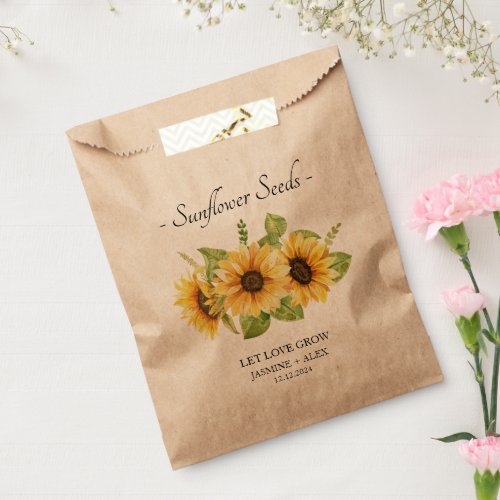 Let Love Grow l Sunflower Seeds Wedding Favor Bag