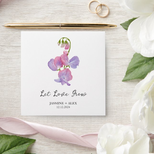 Let Love Grow l Sweet Pea Seed Wedding Favor Envelope (Wedding)