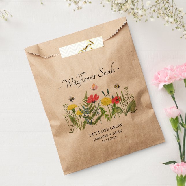 Let Love Grow l Wildflower Seeds Wedding Favor Bag (Sealed)