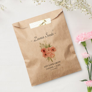 Let Love Grow l Zinnia Seeds Wedding Favor Bag