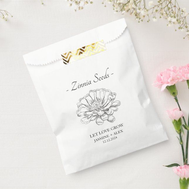 Let Love Grow l Zinnia Seeds Wedding Favor Bag (Sealed)