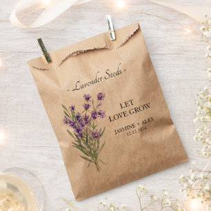 Let Love Grow Lavender Seed Wedding Packet Bag