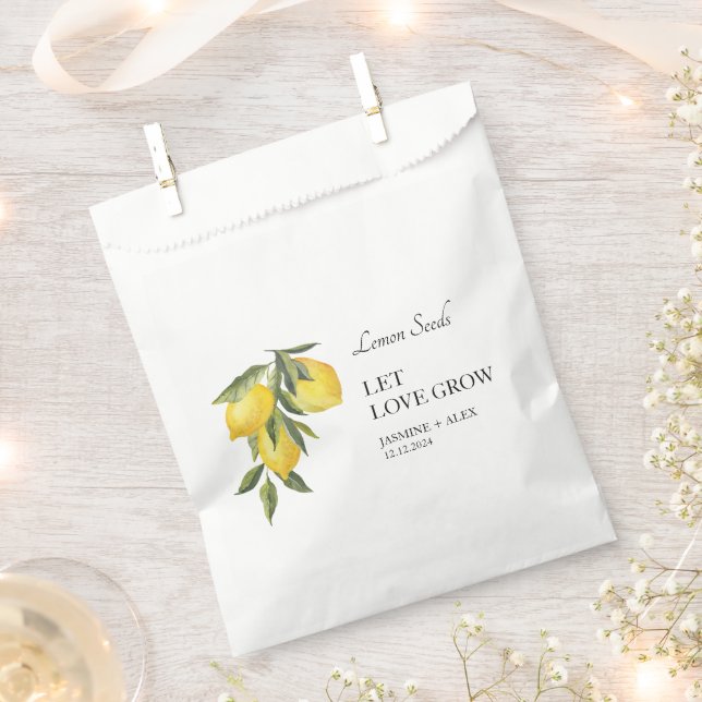 Let Love Grow | Lemon Seed Wedding Favor Bag (Clipped)