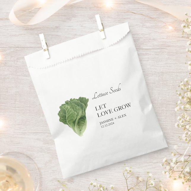 Let Love Grow | Lettuce Seed Wedding Favor Bag (Clipped)