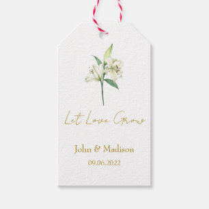 Let love grow Lily seed packet Wedding Gift Tags