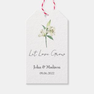 Let love grow Lily seed packet Wedding Gift Tags