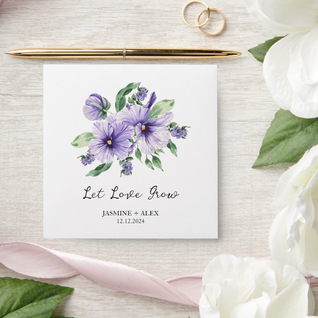 Let Love Grow | Pansy Seed Packet Wedding Favor Envelope (Wedding)
