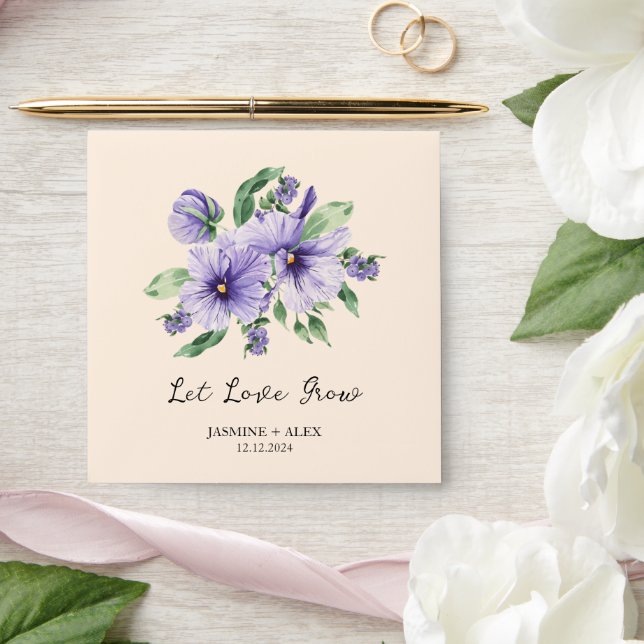 Let Love Grow | Pansy Seed Packet Wedding Favor Envelope (Wedding)