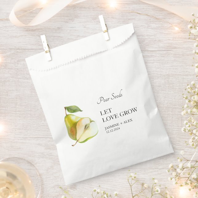 Let Love Grow | Pear Seed Wedding Favor Bag (Clipped)
