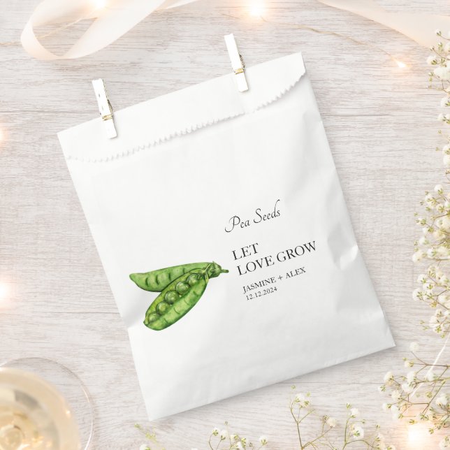 Let Love Grow | Peas Seed Wedding Favor Bag (Clipped)