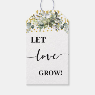 Let Love Grow Plant Gift Eucalyptus Gold Favor Tags