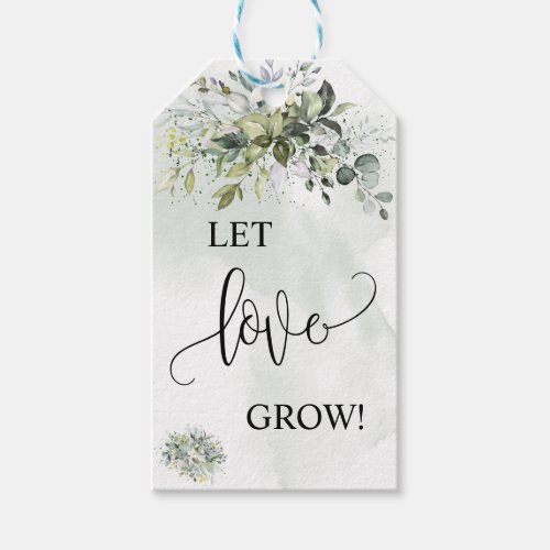Let Love Grow plant gift Eucalyptus succulent Gift Tags