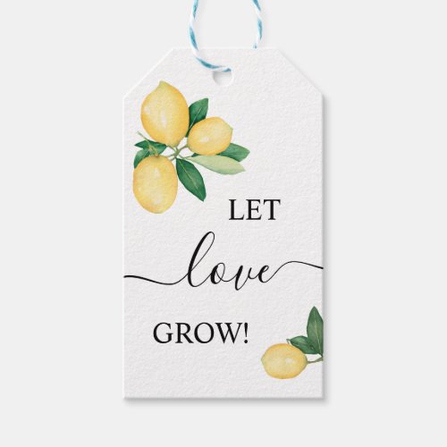 Let Love Grow Plant Gift Lemons Shower Gift Tags