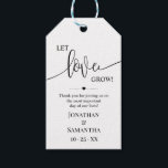 Let Love Grow plant gift minimalist wedding favor Gift Tags<br><div class="desc">Add names,  date,  and note into the template. To more customization (font color,  font style,  remove or move elements,  change wording *word Love is not editable but color can be changed ),  click on personalize,  scroll down and click on link "click to customize further".</div>