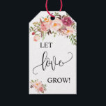 Let Love Grow plant gift pink floral wedding favor Gift Tags<br><div class="desc">Add names, date and note into the back template. To more customization (font color, font style, remove or move elements, change wording *word Love is not editable but color can be changed ), click on personalize, scroll down and click on link "click to customize further". ** Please see the full...</div>