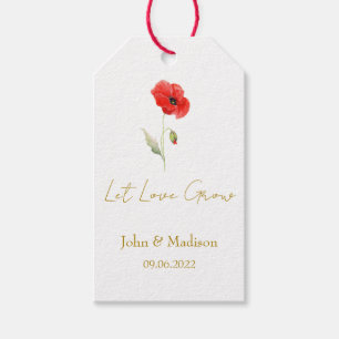 Let love grow Poppy seed packet Wedding Gift Tags