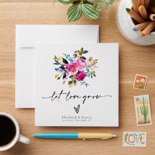 Let Love Grow Rose Gold Boho Wedding Seed Packet Envelope