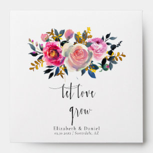 Let Love Grow Rose Gold Wedding Favor Seed Packet Envelope