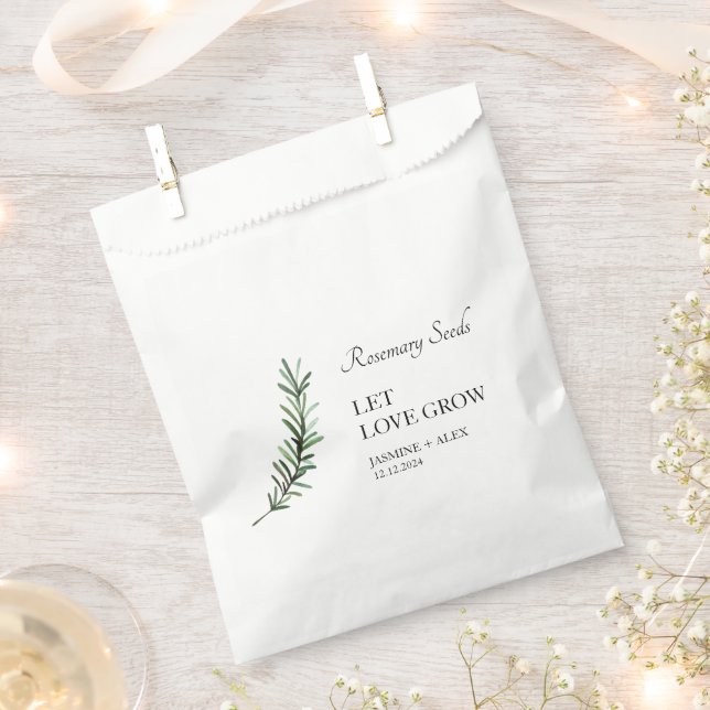 Let Love Grow | Rosemary Seed Wedding Favor Bag (Clipped)